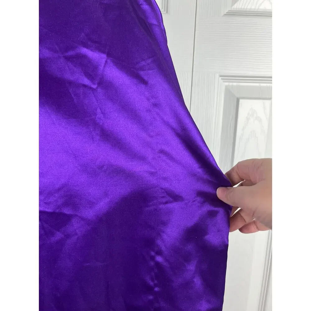 80s Victoria’s Secret Gold Label Purple Satin Pajama Top‎ Small Quilted Collar